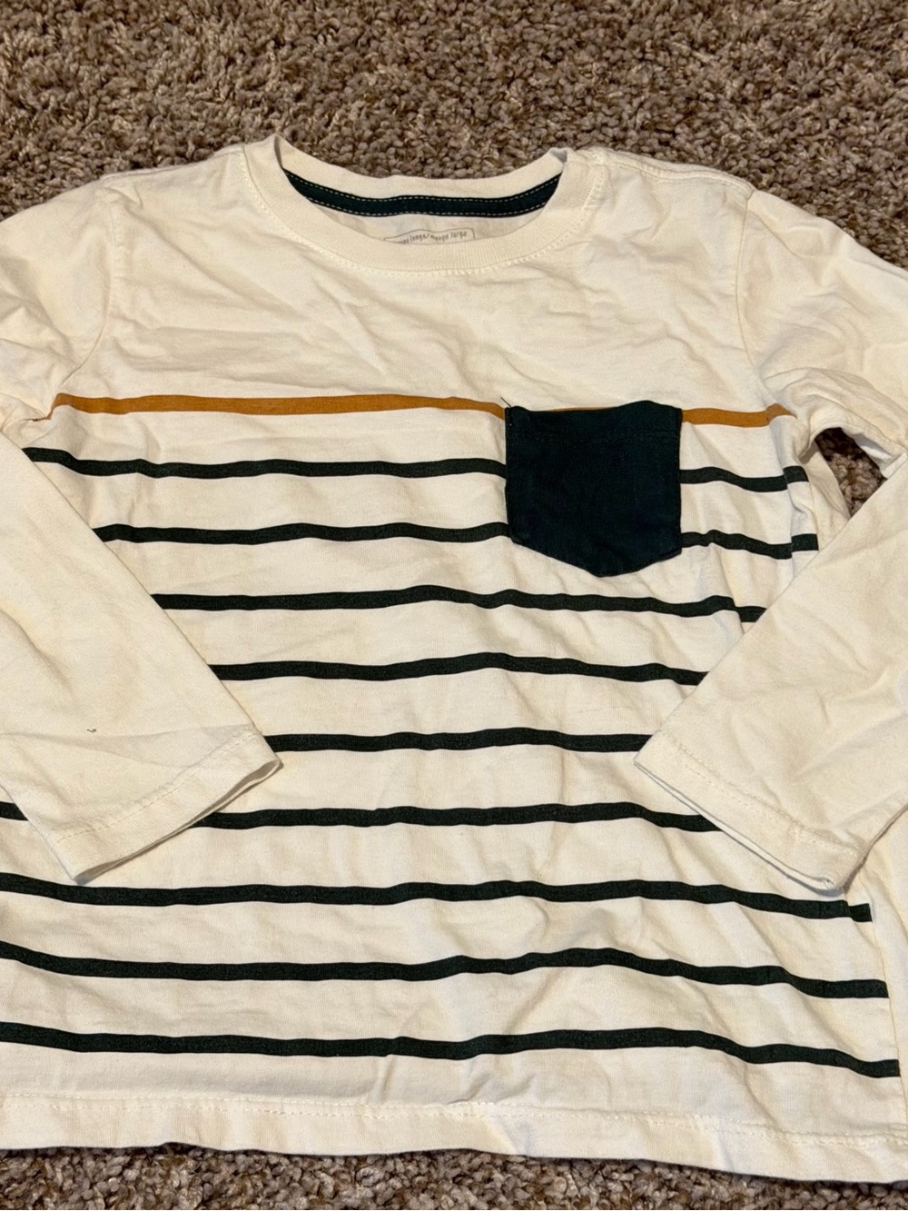 Bundle Kids Zara Cream Long Sleeve Tee with Navy Blue Plant Graphic - Picture 3 of 7